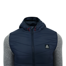 Load image into Gallery viewer, Reebok Men's Sweater Fleece Mix Jacket Navy/Grey Heather 2XL
