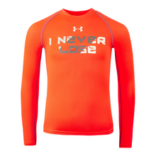 Load image into Gallery viewer, Under Armour Boys' Heatgear Fitted "I Never Lose" L/S Shirt
