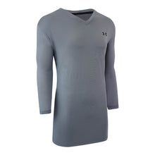 Load image into Gallery viewer, Under Armour Men's Fitted V-Neck Coldgear Long Sleeve Shirt Grey 5XL
