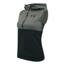 Load image into Gallery viewer, Under Armour Girl's Solid 1/4 Zip Fleece Hooded Vest Purple/Charcoal/Black XS
