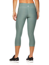 Load image into Gallery viewer, Reebok Women's Quick Capri Seamed Leggings Chinois Green S
